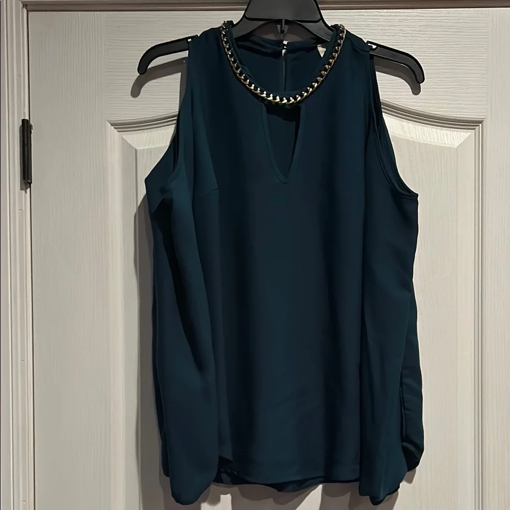 Wishful Park Teal Blouse with Chain Detail - Picture 2 of 6